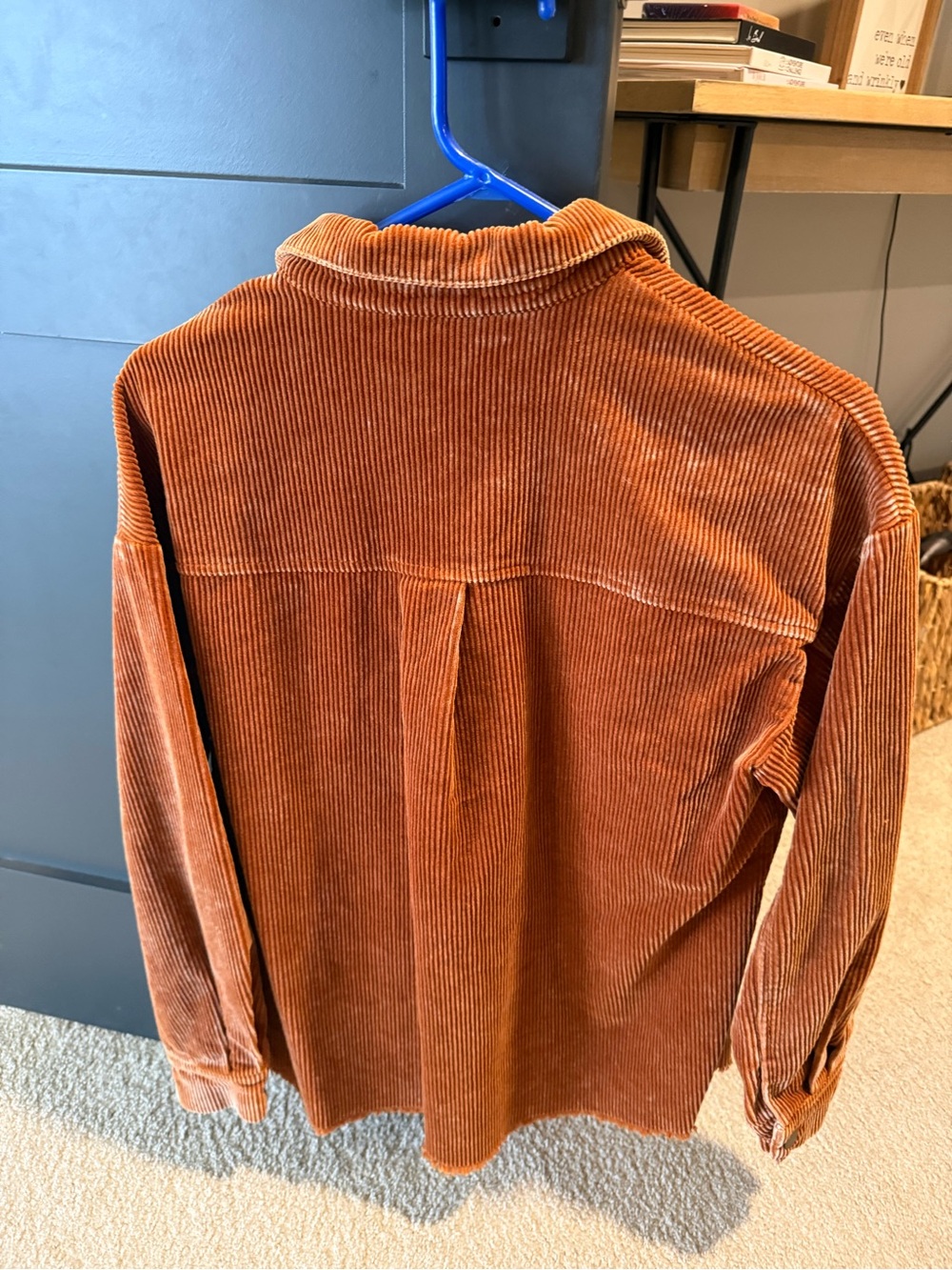 Reborn Burnt Orange Corduroy Button Jacket - Picture 2 of 3